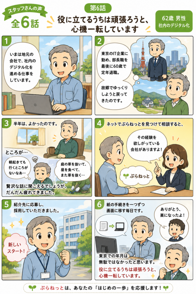 第6話 役に立てるうちは頑張ろうと、心機一転しています(62歳 男性 デジタル化)
