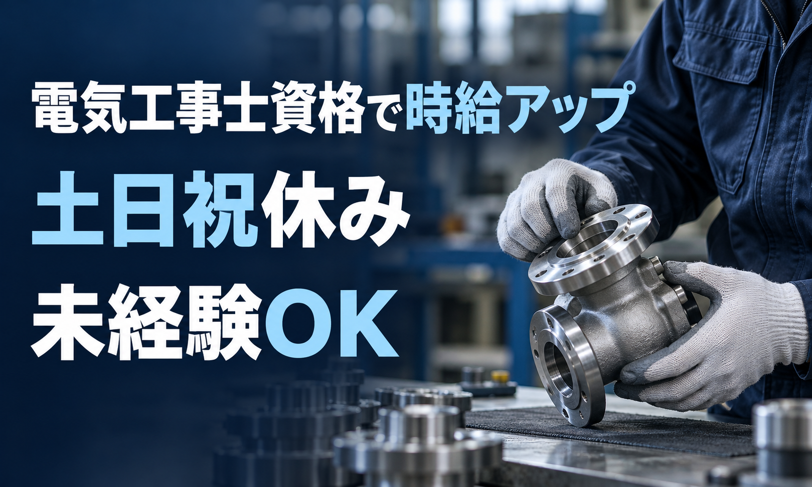 【電気工事士なら時給1,500円／土日祝休み／未経験OK】バルブ部品の仕上げ・検査（機械部品加工）／周南市