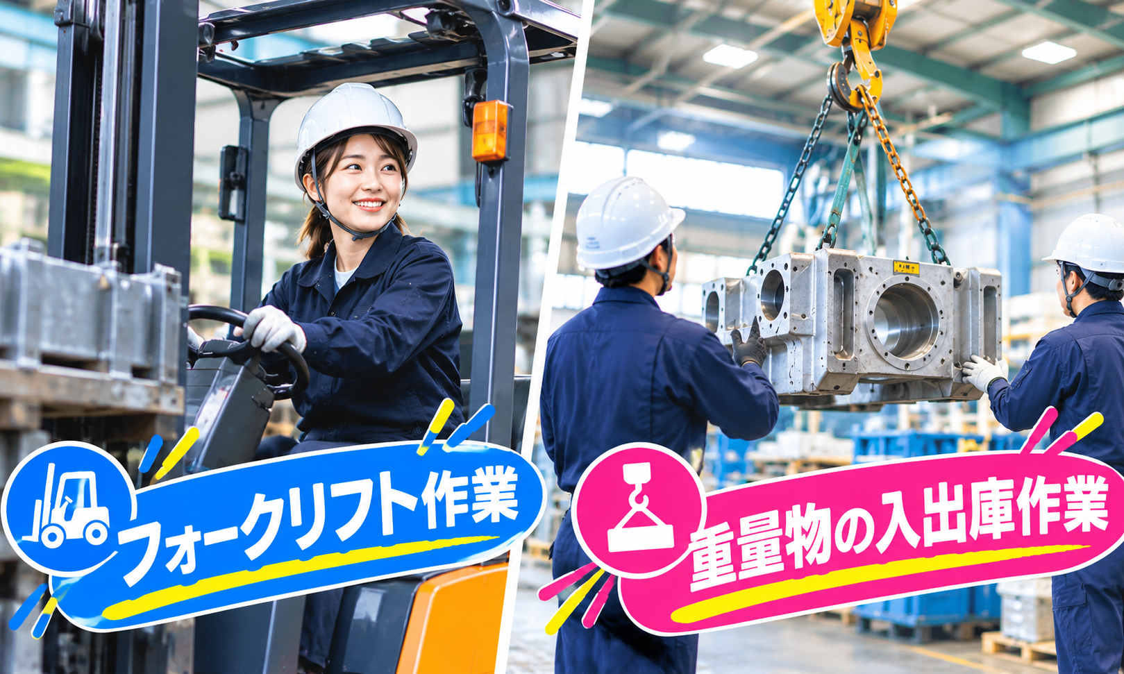 金属部品の資材管理／フォーク・玉掛・クレーンで入庫出庫／日勤のみ・土日祝休み・長期休み／熊毛郡田布施町